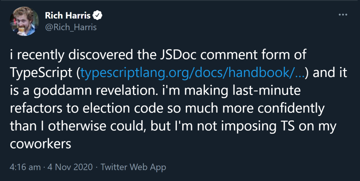 Rich Harris's tweet